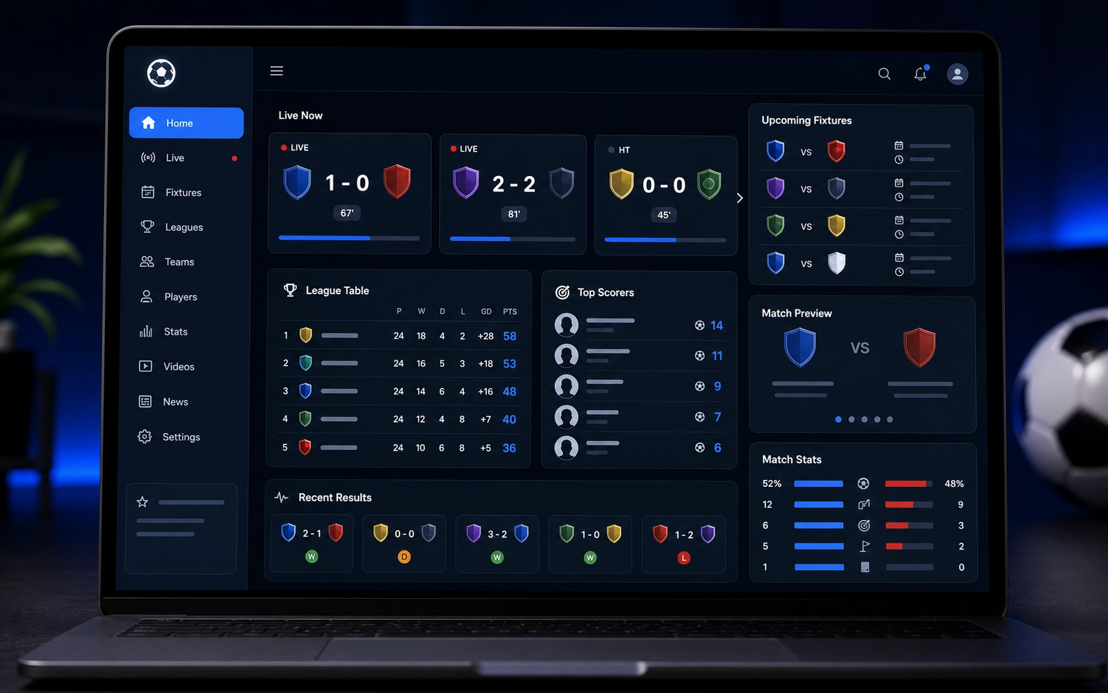 Demo layout website portal sukan